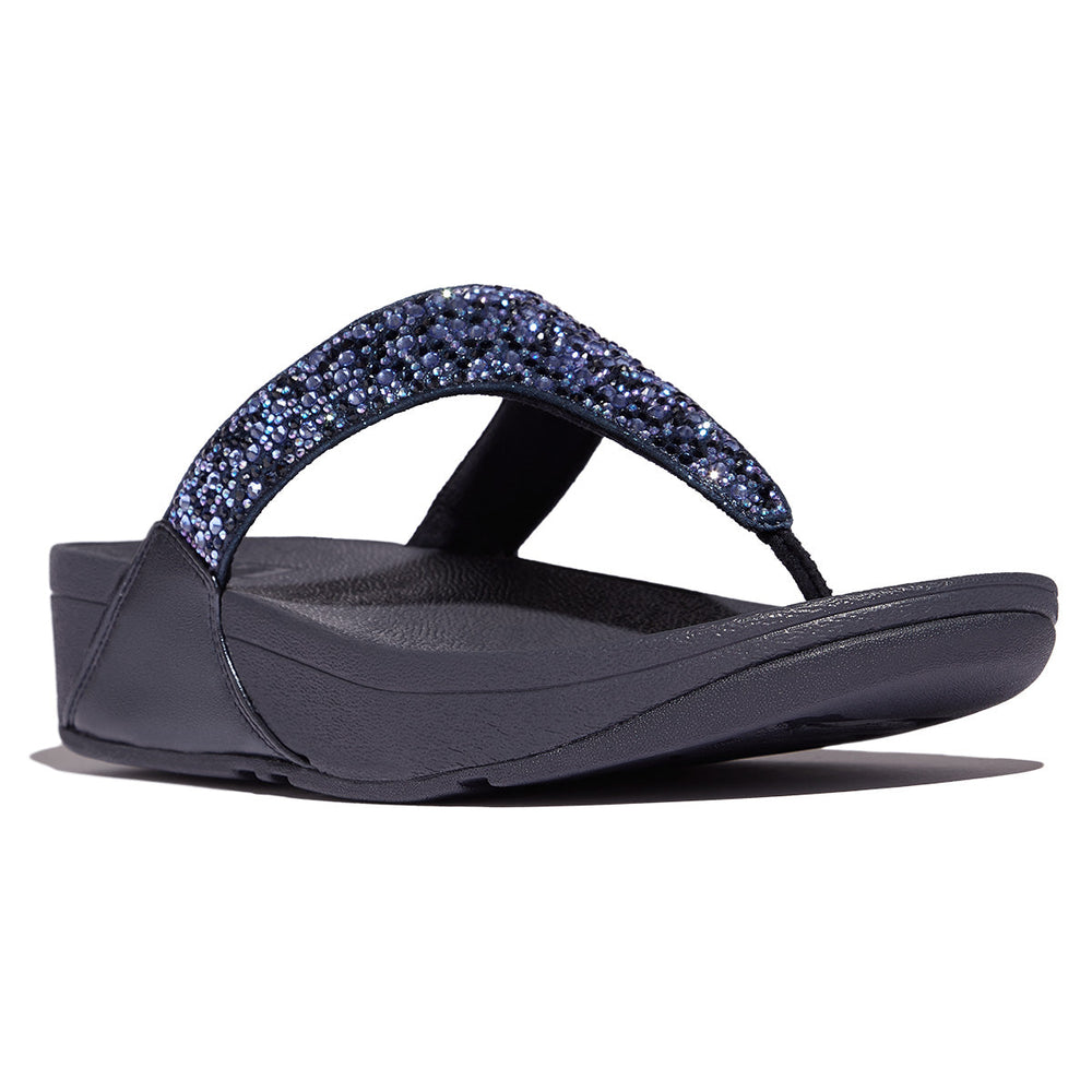 Fiflop Lulu Glitter Toe Thong Sandal for women in Midnight Navy. Shine in comfort. 