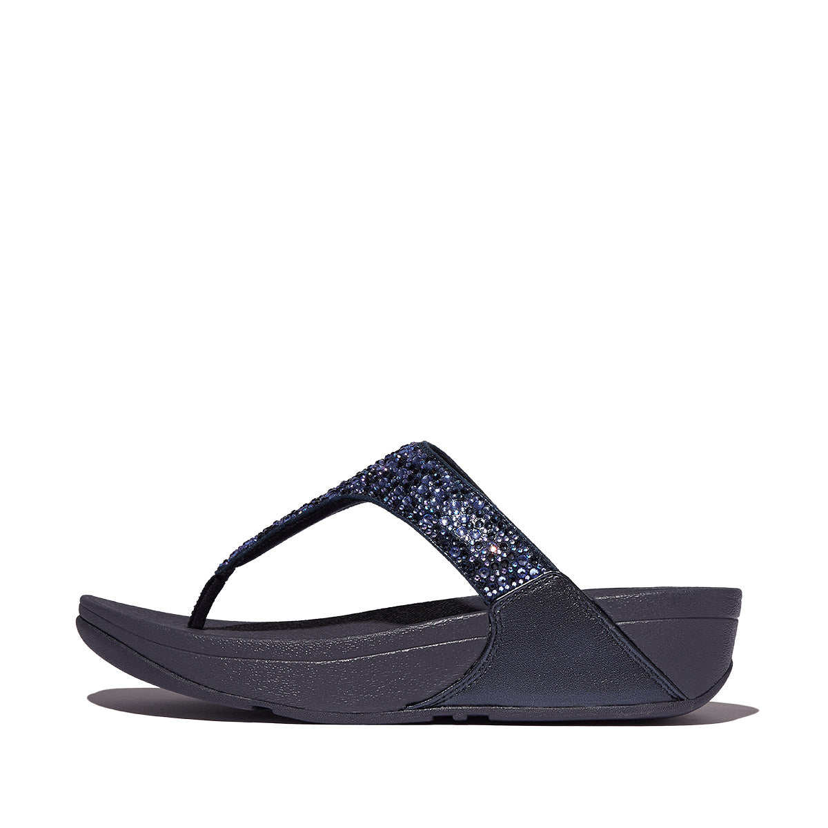FitFlop Lulu Women's Glitter Toe-Post Sandals – Navy