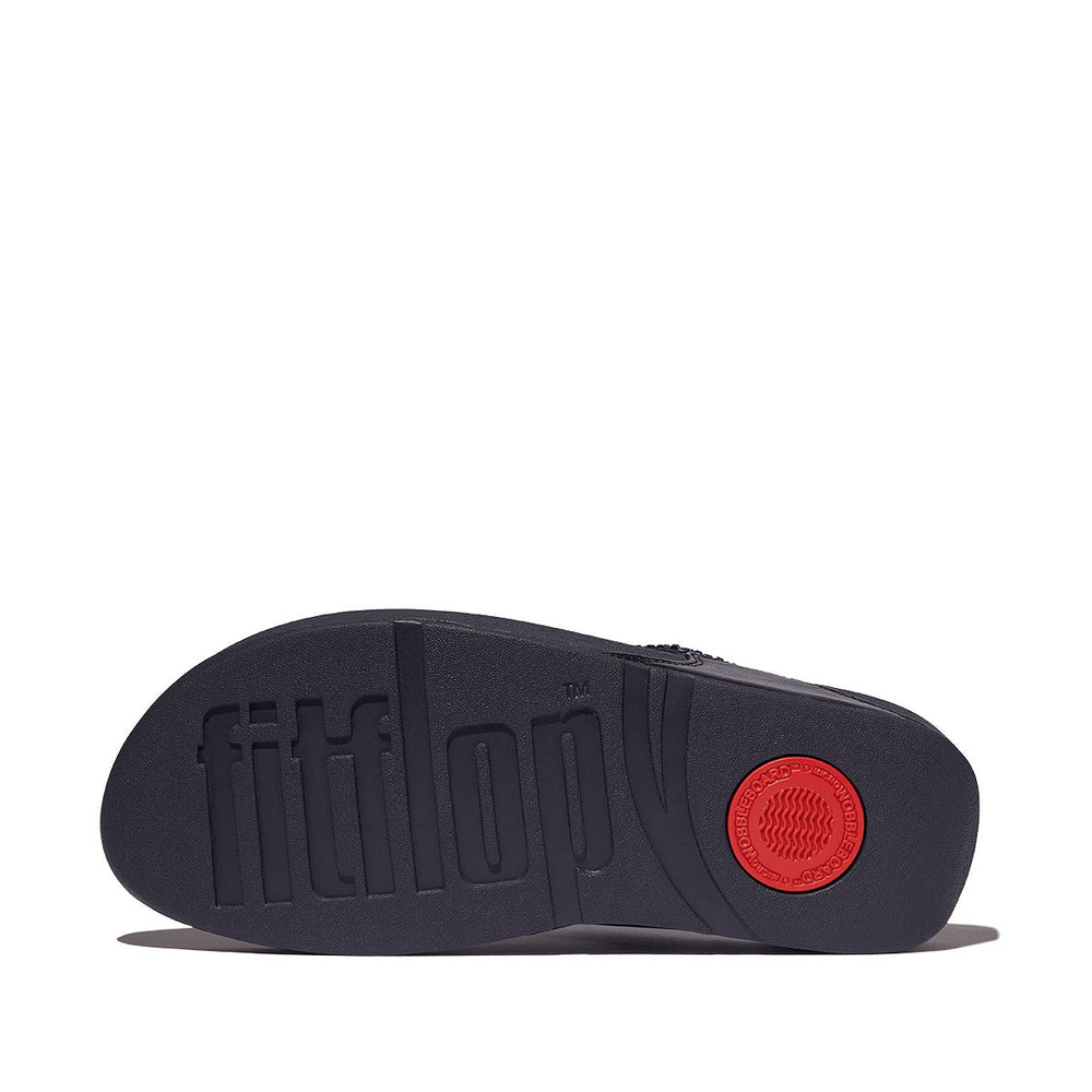 FitFlop Lulu Women's Glitter Toe-Post Sandals – Navy