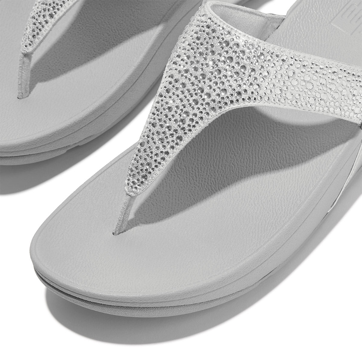 FitFlop Lulu Women's Glitter Toe-Post Sandals – Silver