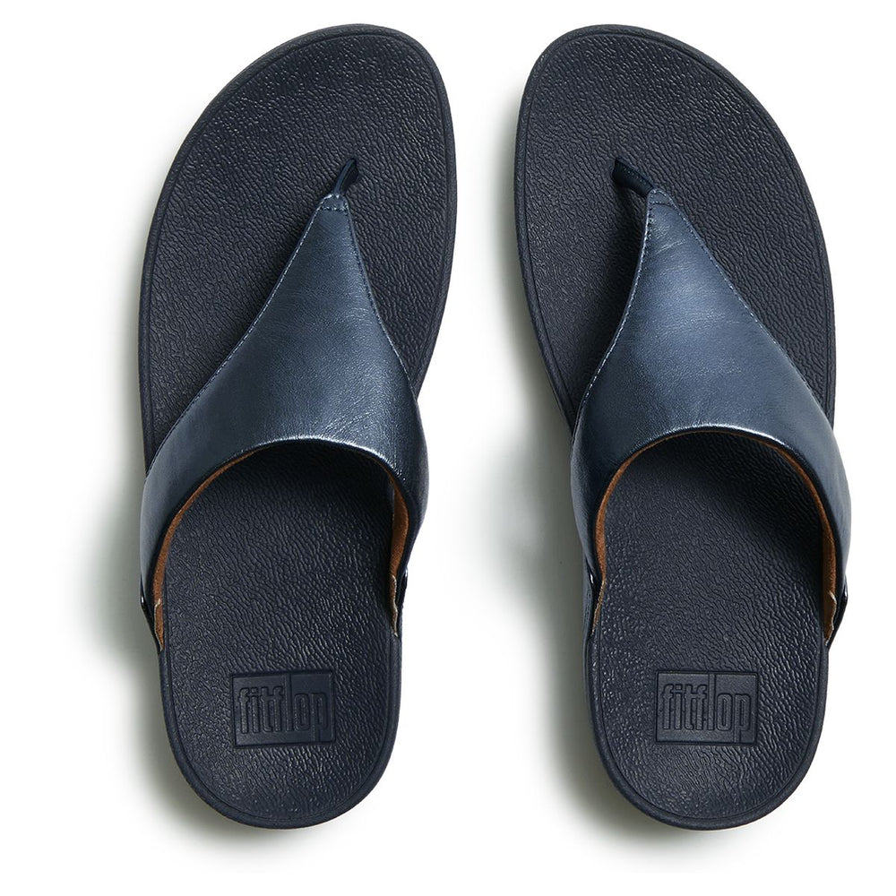 FitFlop Lulu Women's Leather Toe-Post Sandals – Cosmic Blue