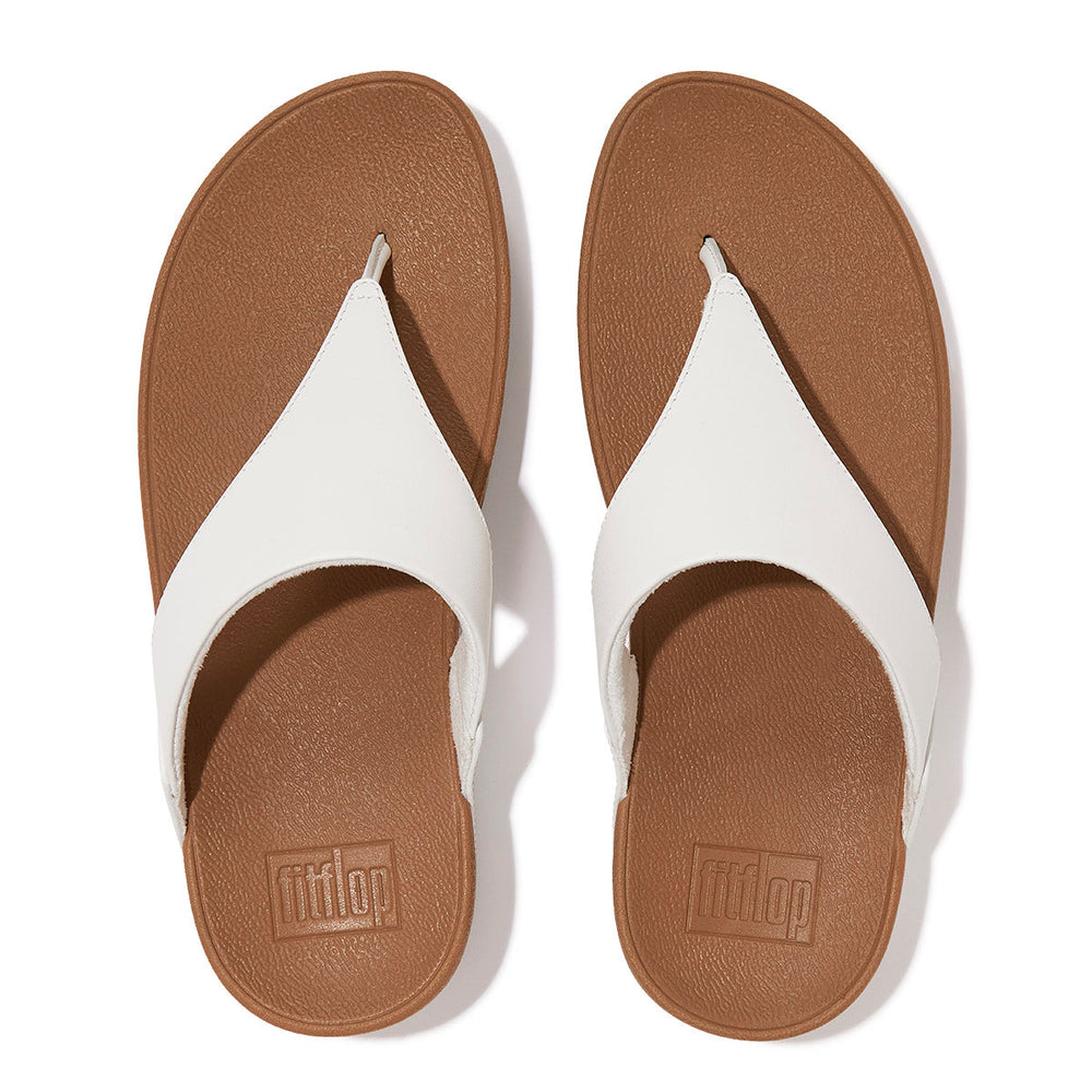 FitFlop Lulu Women's Leather Toe-Post Sandals – White