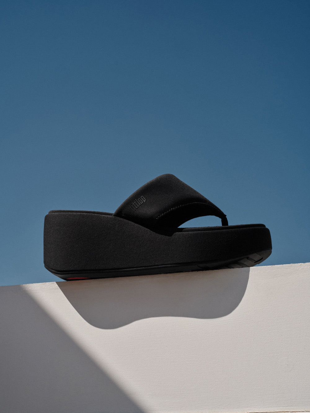 FitFlop Platforms Women's Wedge Toe-Post Sandals – Black