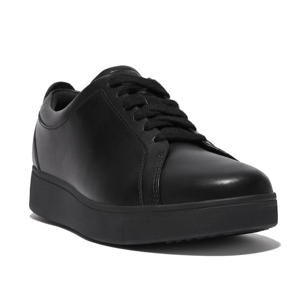 Fitflop Rally Lace Up Sneaker in al Black, perfect for long work days. 