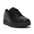 Fitflop Rally Lace Up Sneaker in al Black, perfect for long work days. 