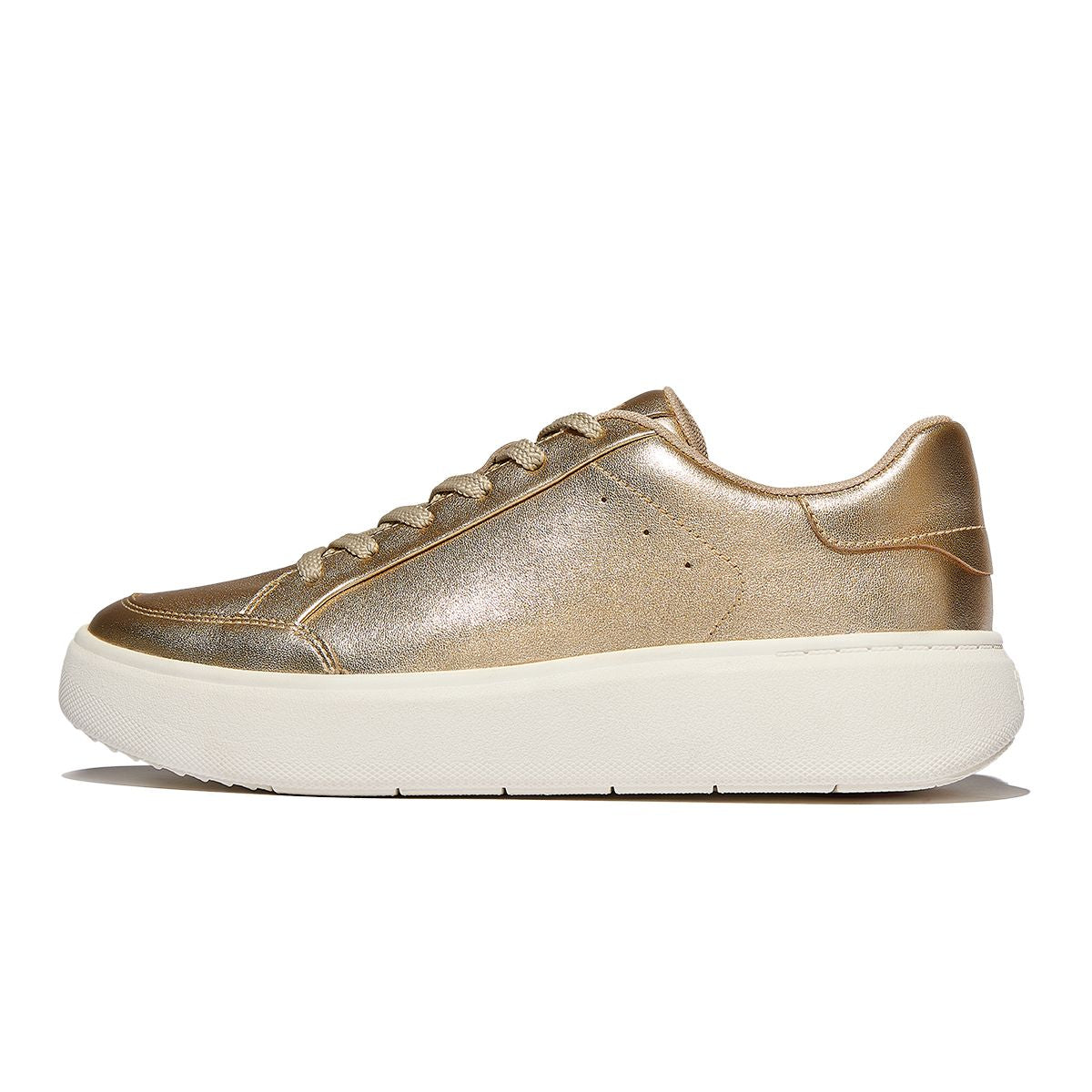 FitFlop RTG Women's Metallic Leather Sneakers – Platino