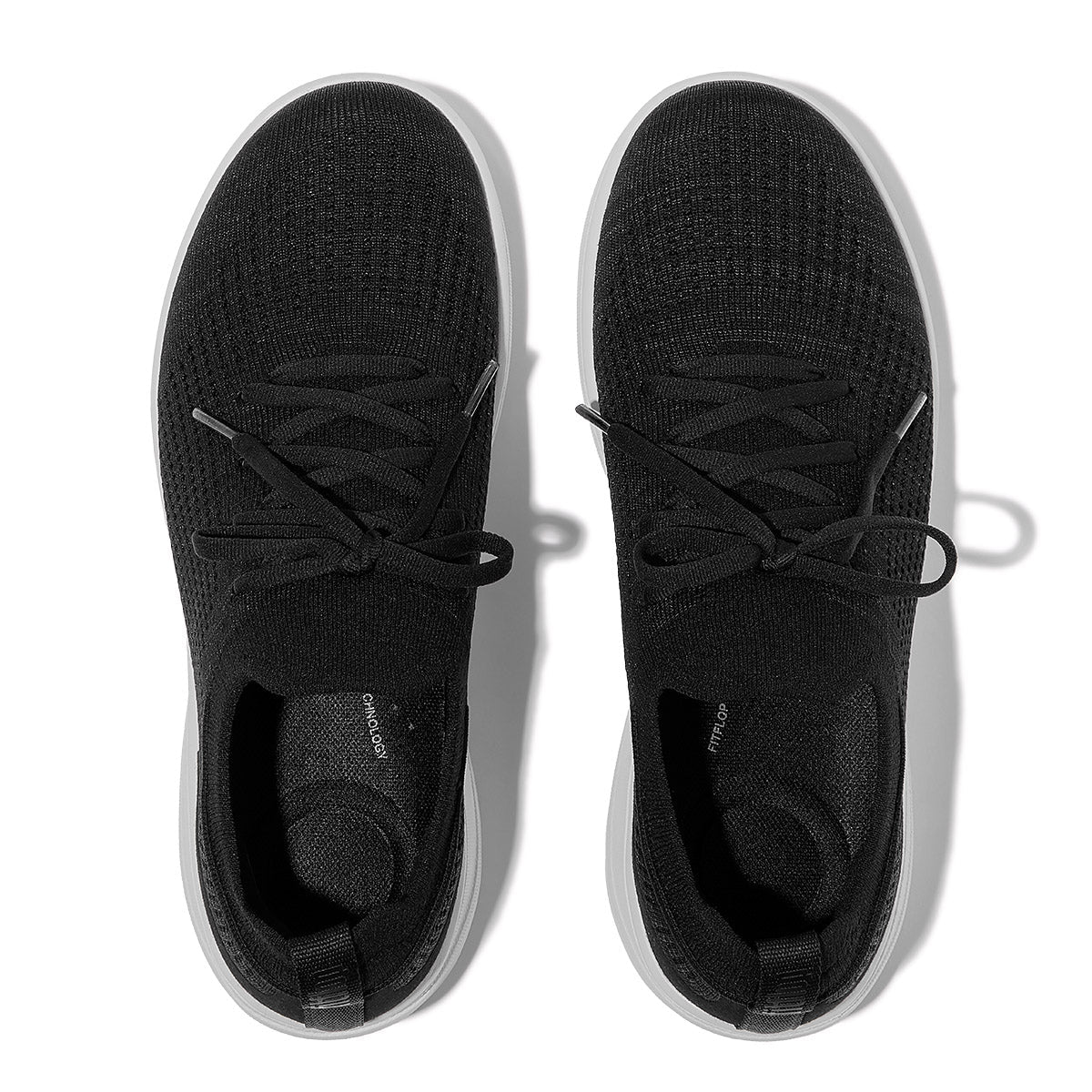 FitFlop Super-Q Knit Slip-On Laced Sneakers – Black