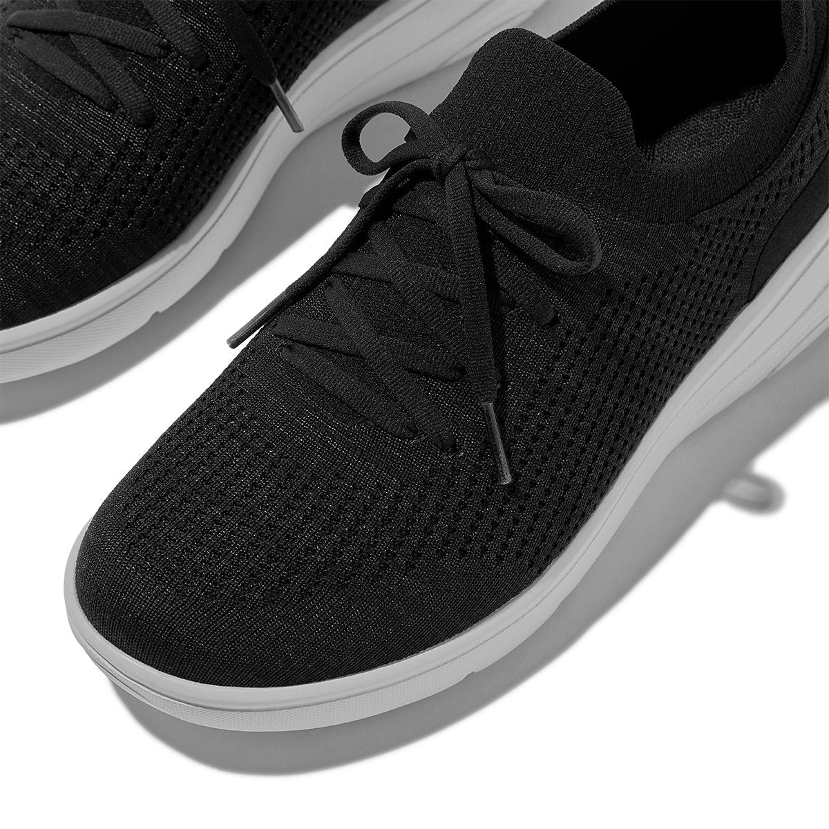 FitFlop Super-Q Knit Slip-On Laced Sneakers – Black