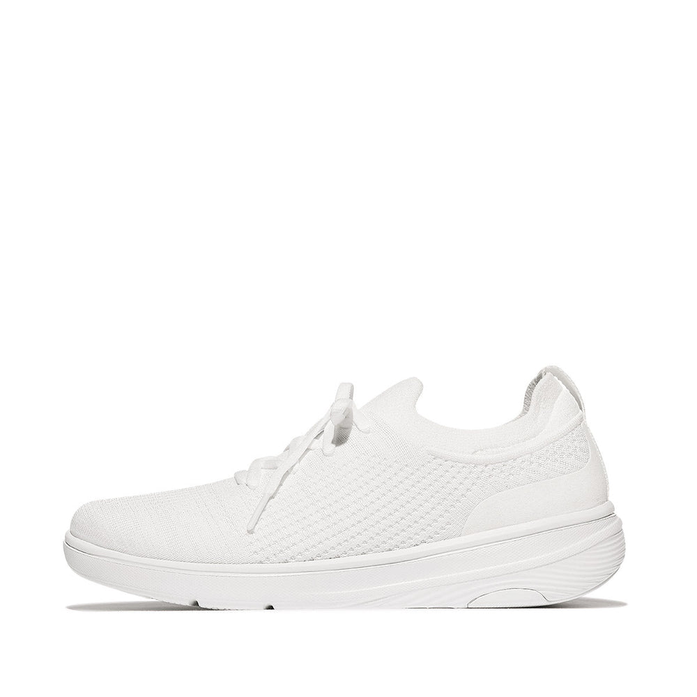 FitFlop Super-Q Knit Slip-On Laced Sneakers – White