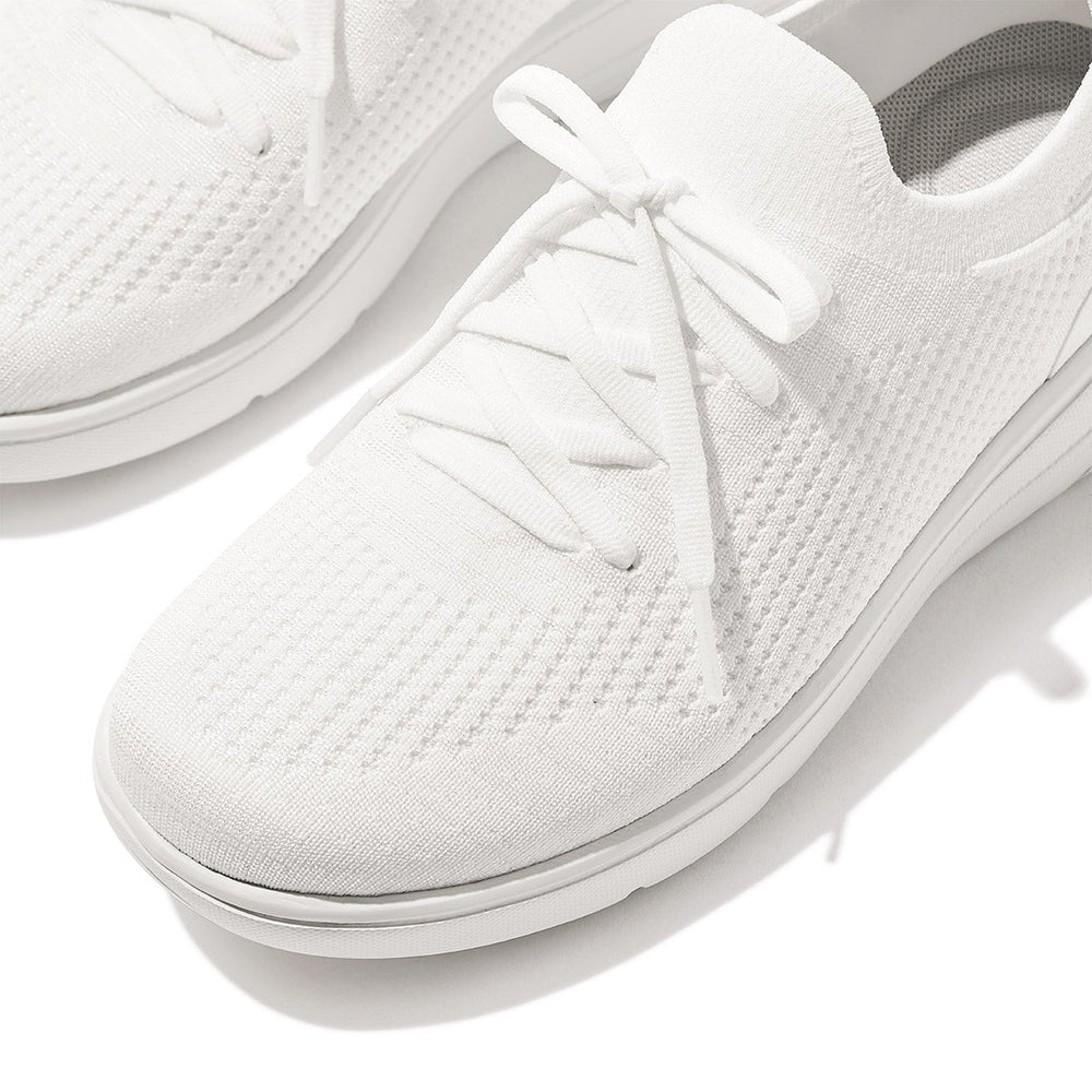 FitFlop Super-Q Knit Slip-On Laced Sneakers – White