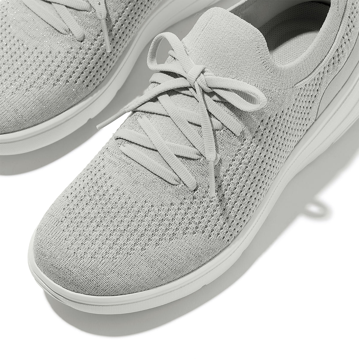 FitFlop Super-Q Knit Slip-On Laced Sneakers – Grey