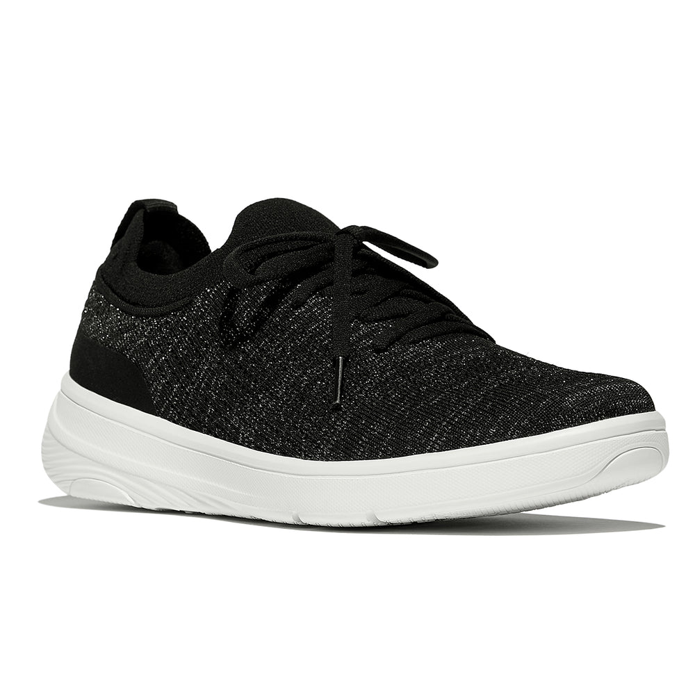 Women’s slip-on knit sneaker in a modern athletic design with decorative laces, contoured footbed, and cushioned iQushion midsole for lightweight support. Style #JH9-D05