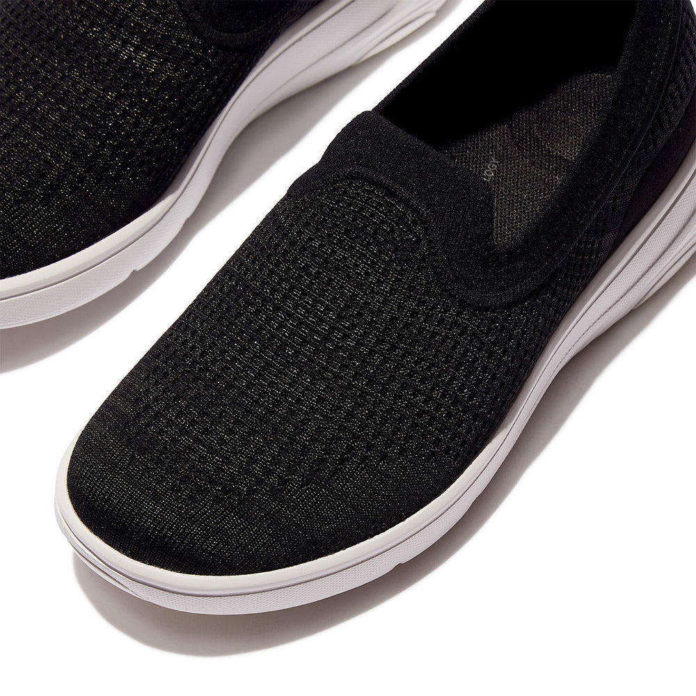 FitFlop Super-Q Knit Women's Slip-On Sneakers – Black