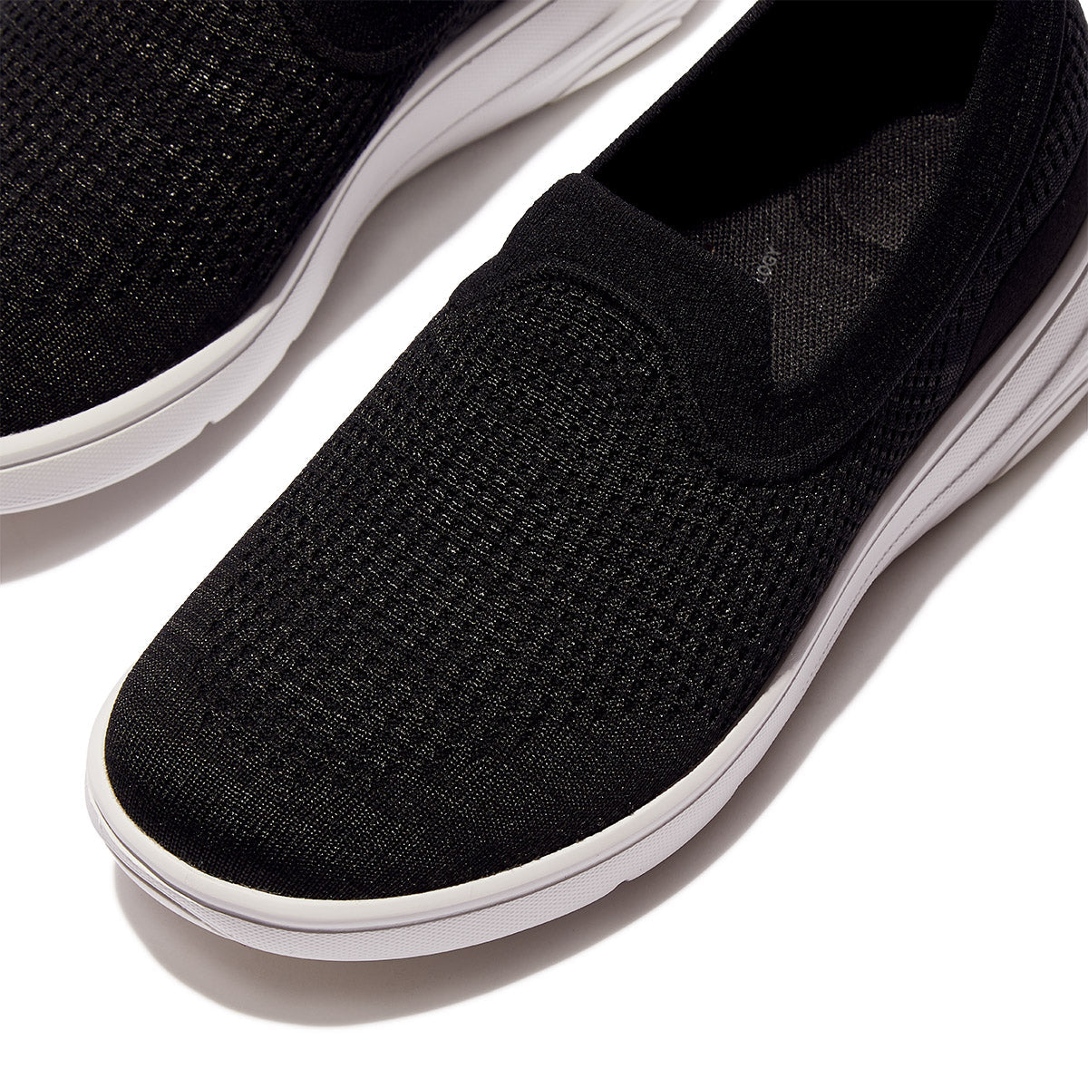 FitFlop Super-Q Knit Women's Slip-On Sneakers – Black