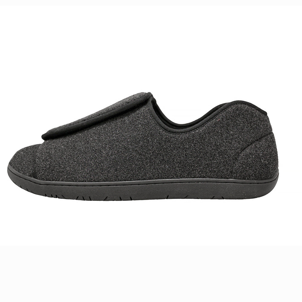 Doctor 2 Black Wool Men's Slippers