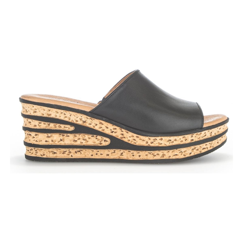 Gabor 650.27 Cork Wedge Sandal – Black