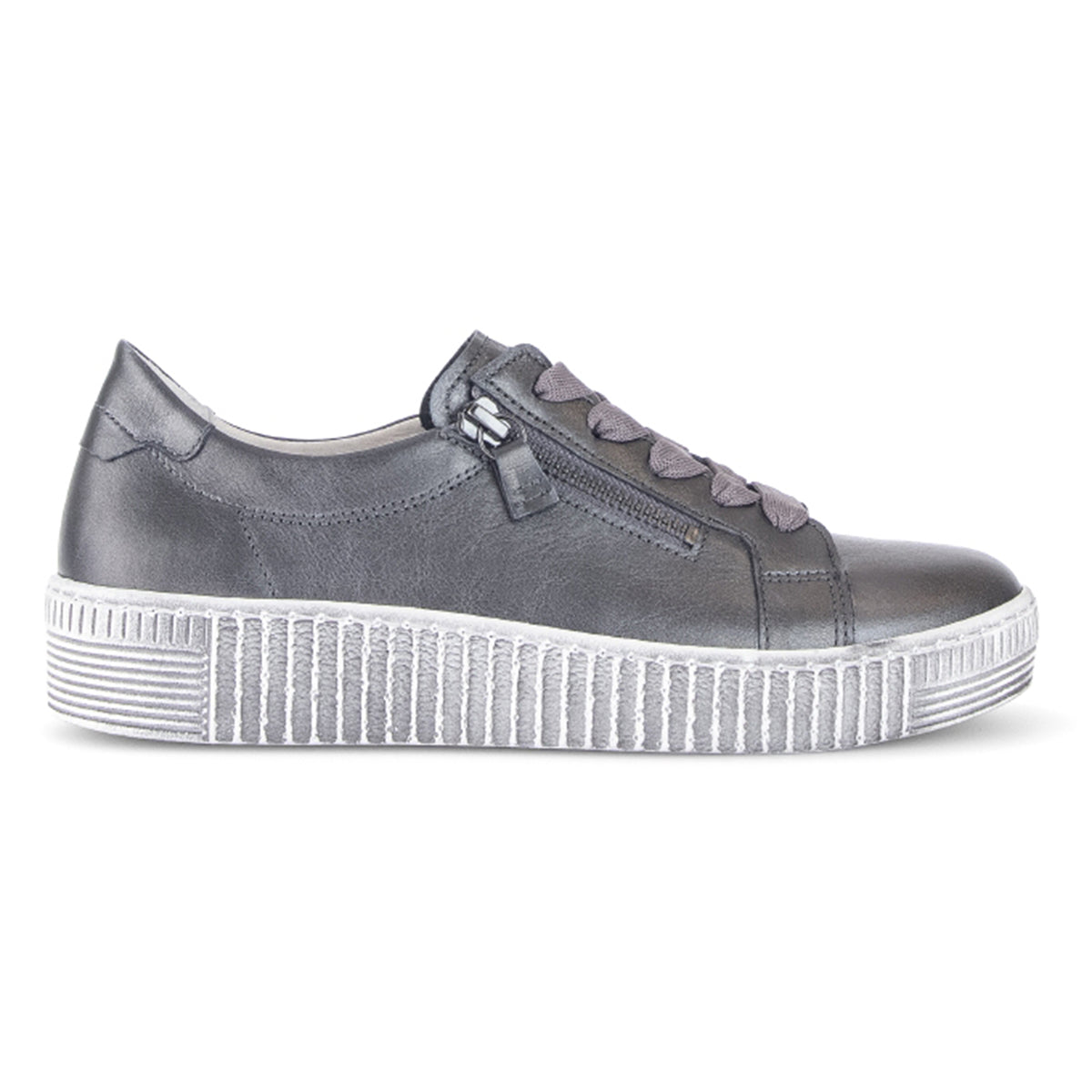Gabor 334.69 Zip/Lace Sneaker – Silver