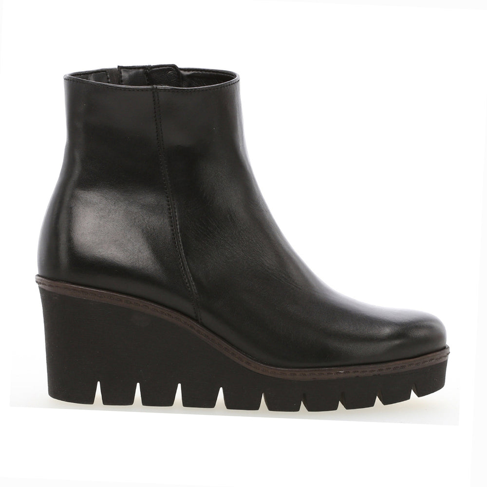 Gabor 780.27 Premium Leather Wedge Boot – Black