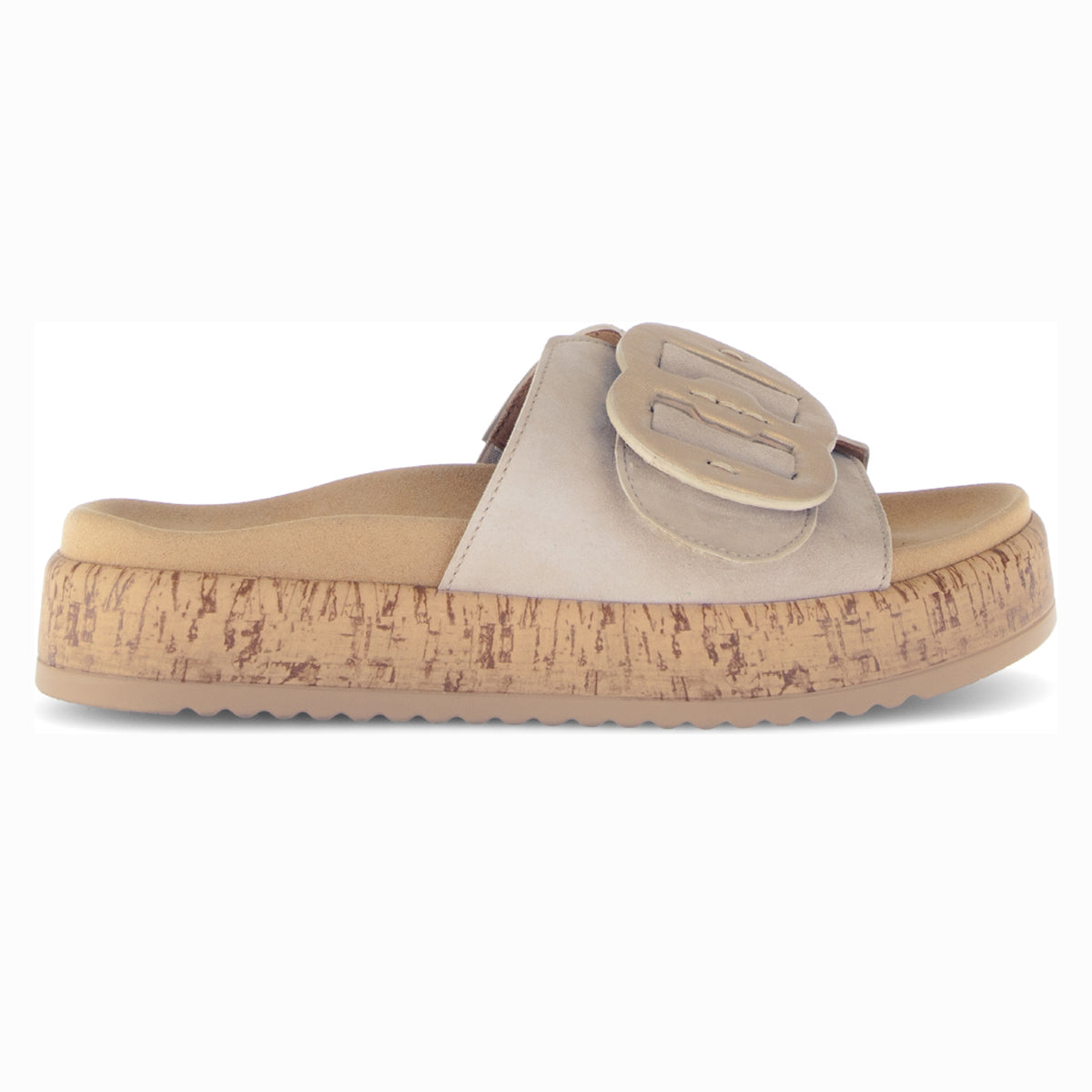 Gabor 760.12 Buckle Slide in Oak/Champagne with extra padding. 