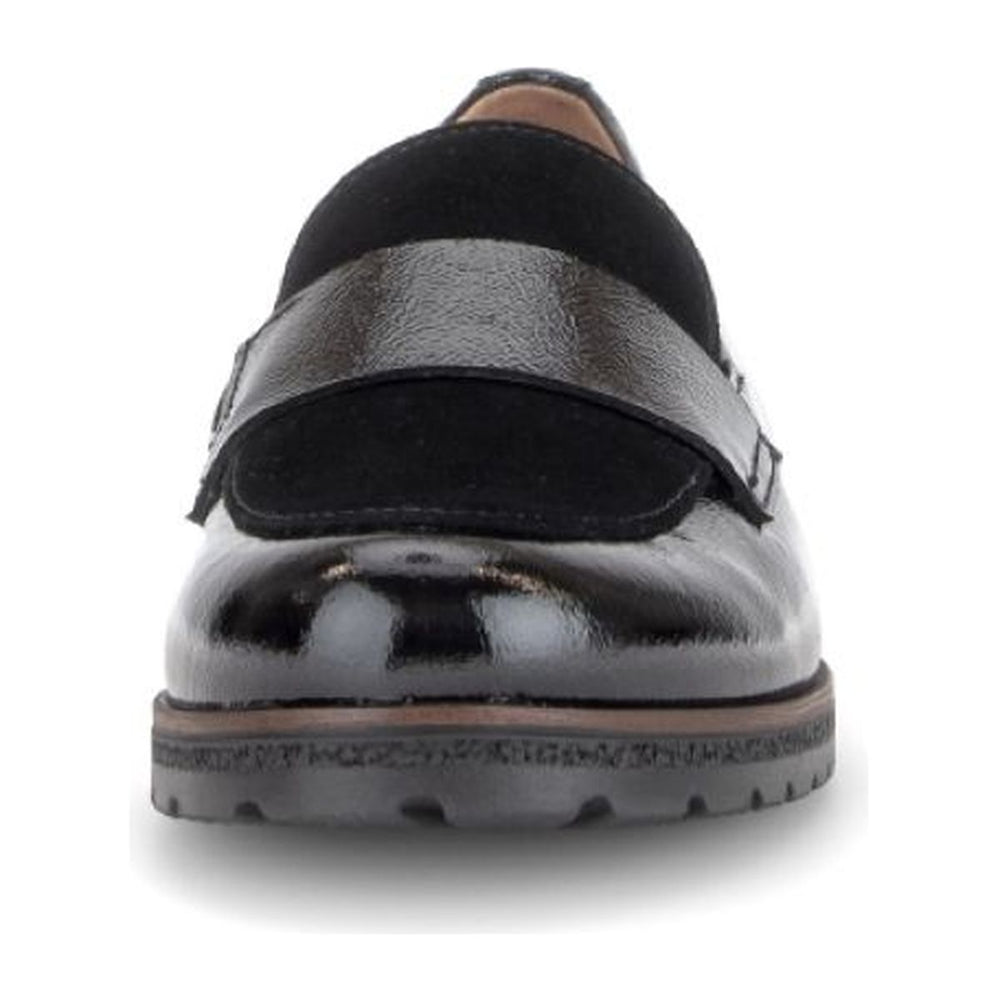 Gabor 4005.01 Payton Women's Leather Suede Loafers – Black Patent