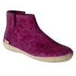 Glerups Slipper Boot Leather Sole in Cranberry
