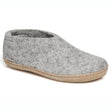 Glerups Slipper Shoe Leather Sole in Grey