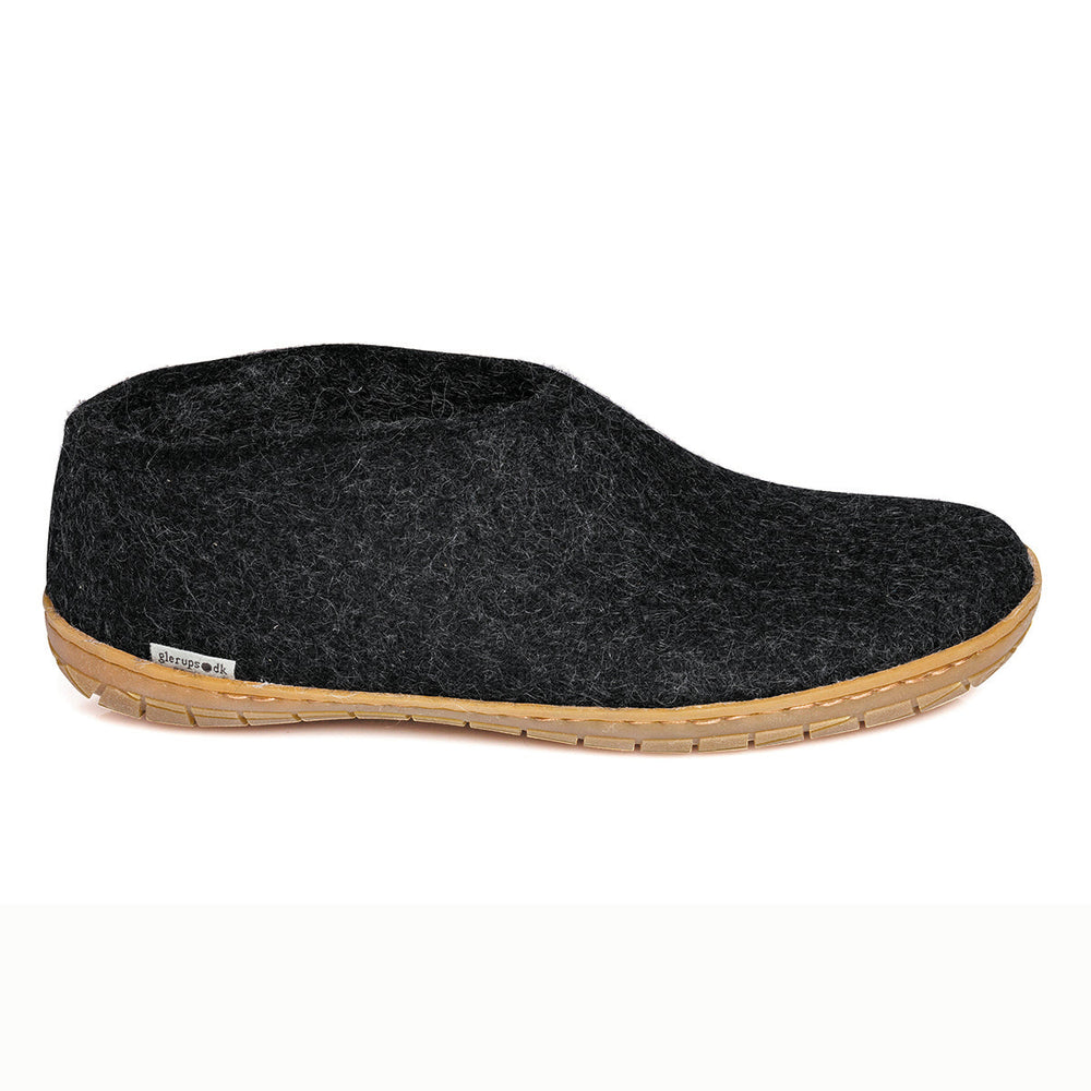 Glerups Wool Slip-On Shoe with Rubber Sole – Black