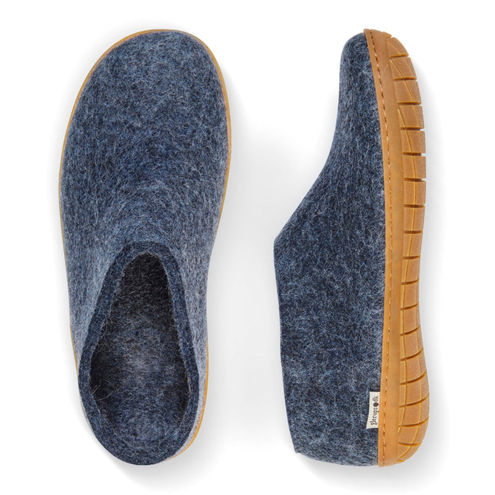 Glerups Wool Slip-On Shoe with Rubber Sole – Denim