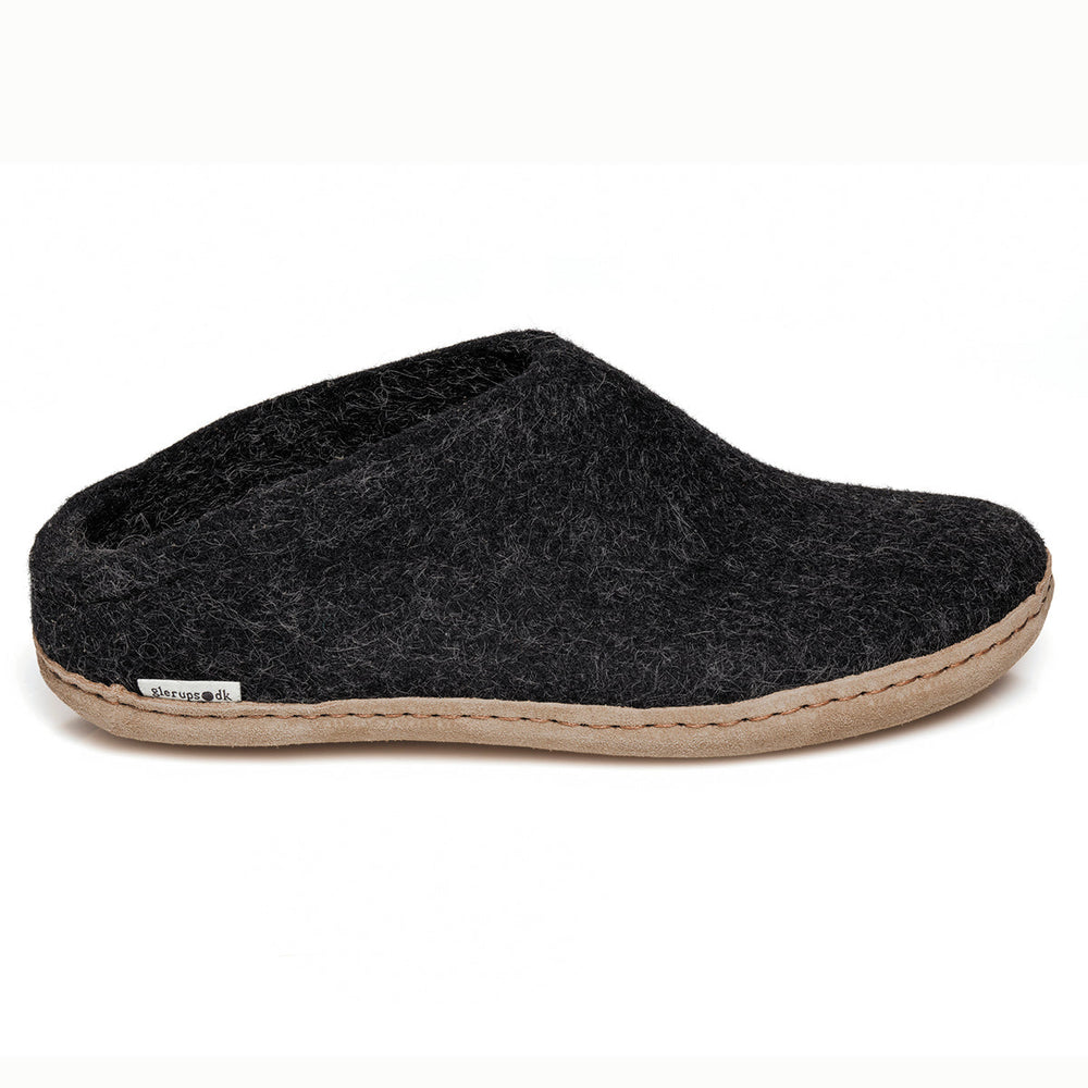Glerups Slip On Leather Sole in Black