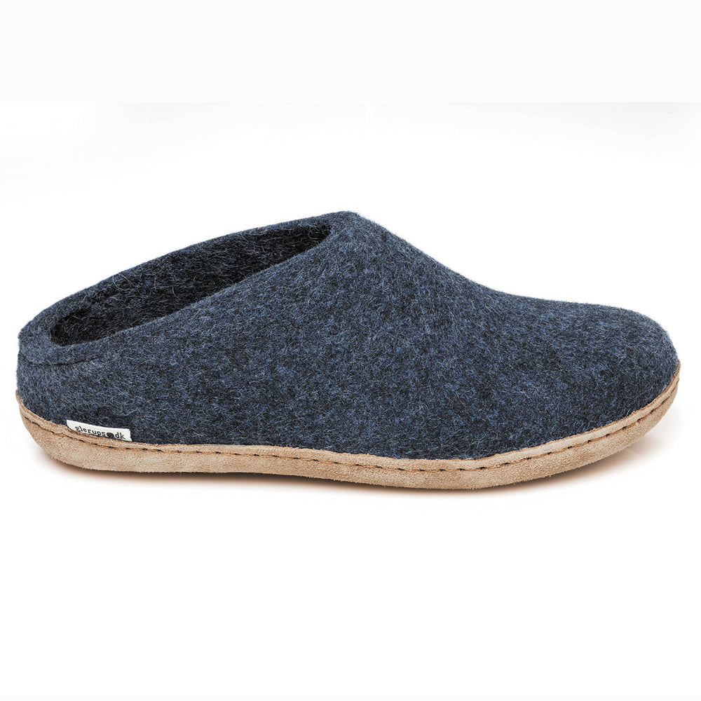 Glerups Wool Slip-On Shoe with Leather Sole – Denim