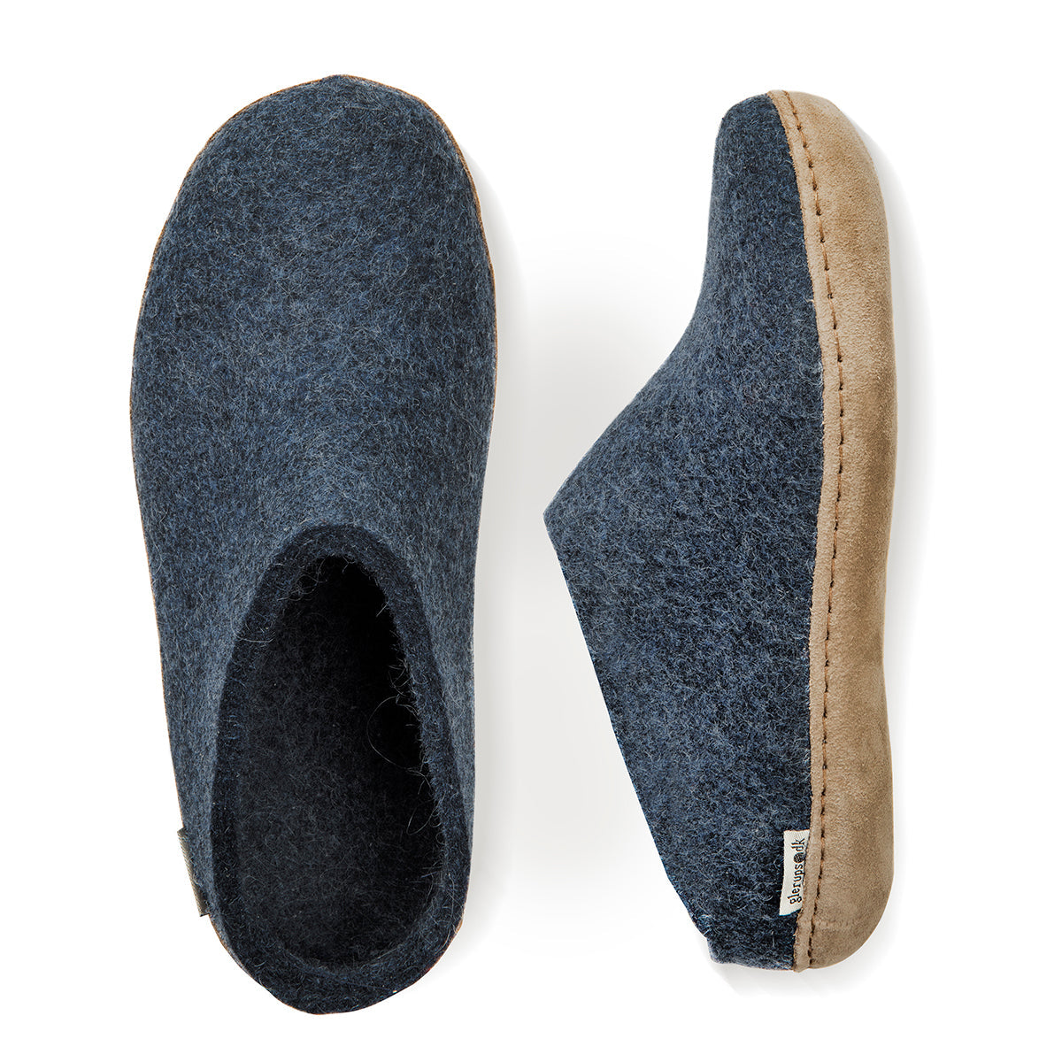 Glerups Wool Slip-On Shoe with Leather Sole – Denim