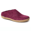 Glerups Wool Slip-On Shoe with Leather Sole – Cranberry
