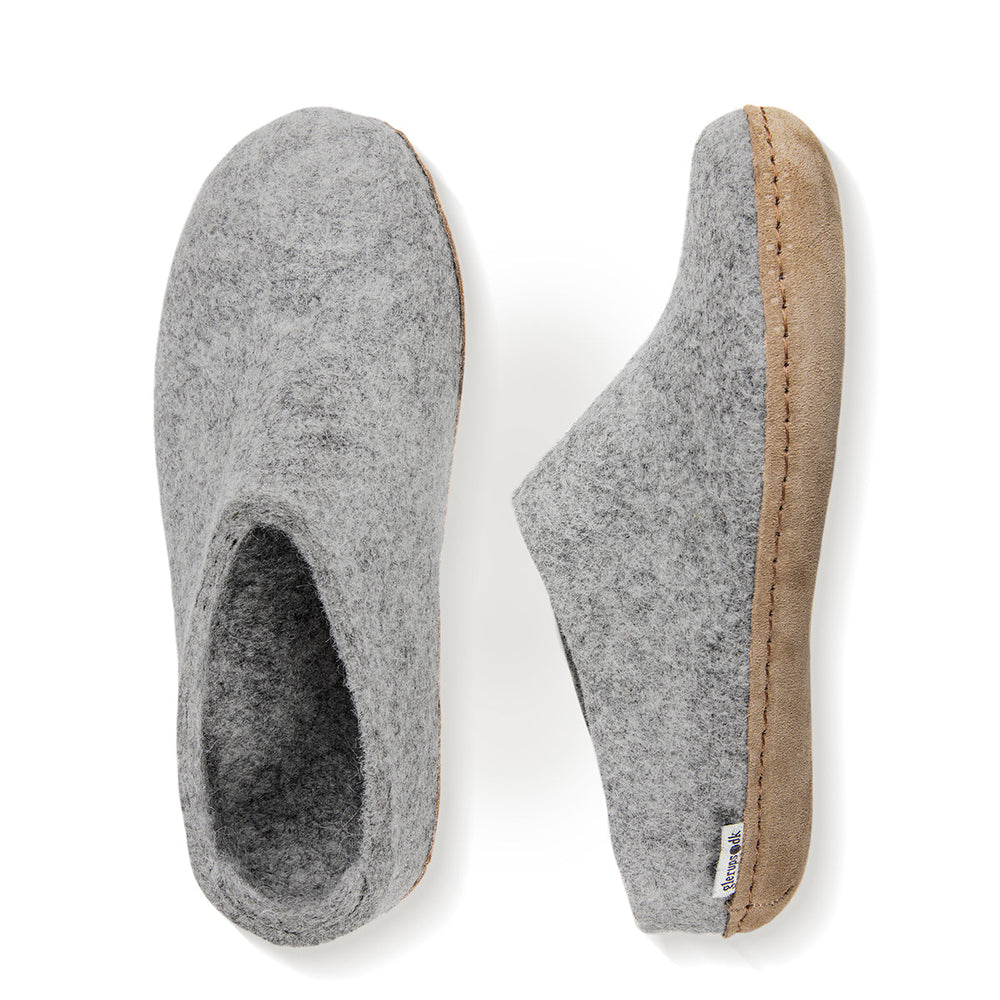Glerups Slip On Leather Sole in Grey