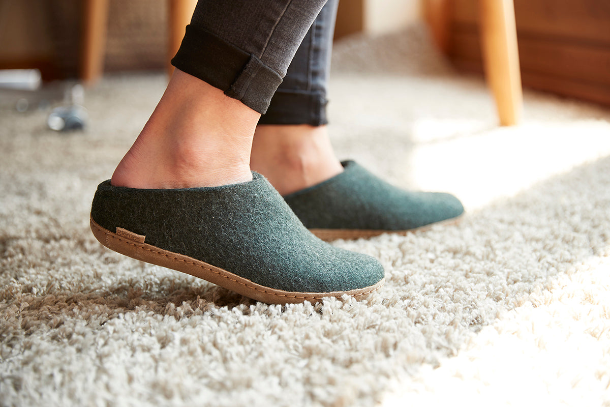 Glerups Slip On Rubber Sole in Forest Green