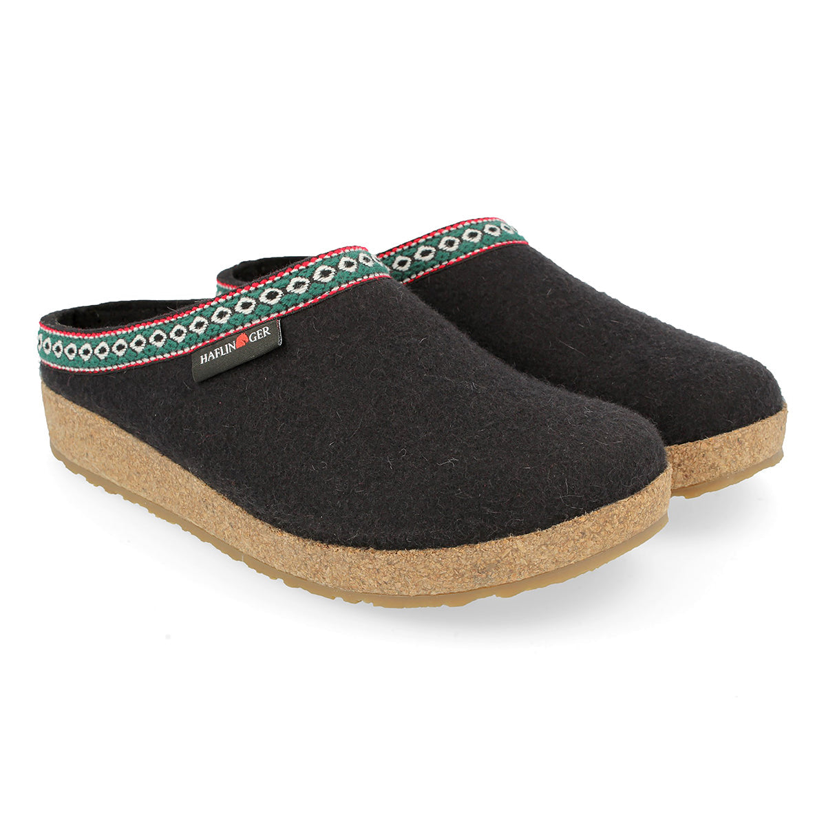 Haflinger GZ Wool Unisex Clog in Black