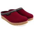 Haflinger GZ Wool Unisex Clog in Bordo