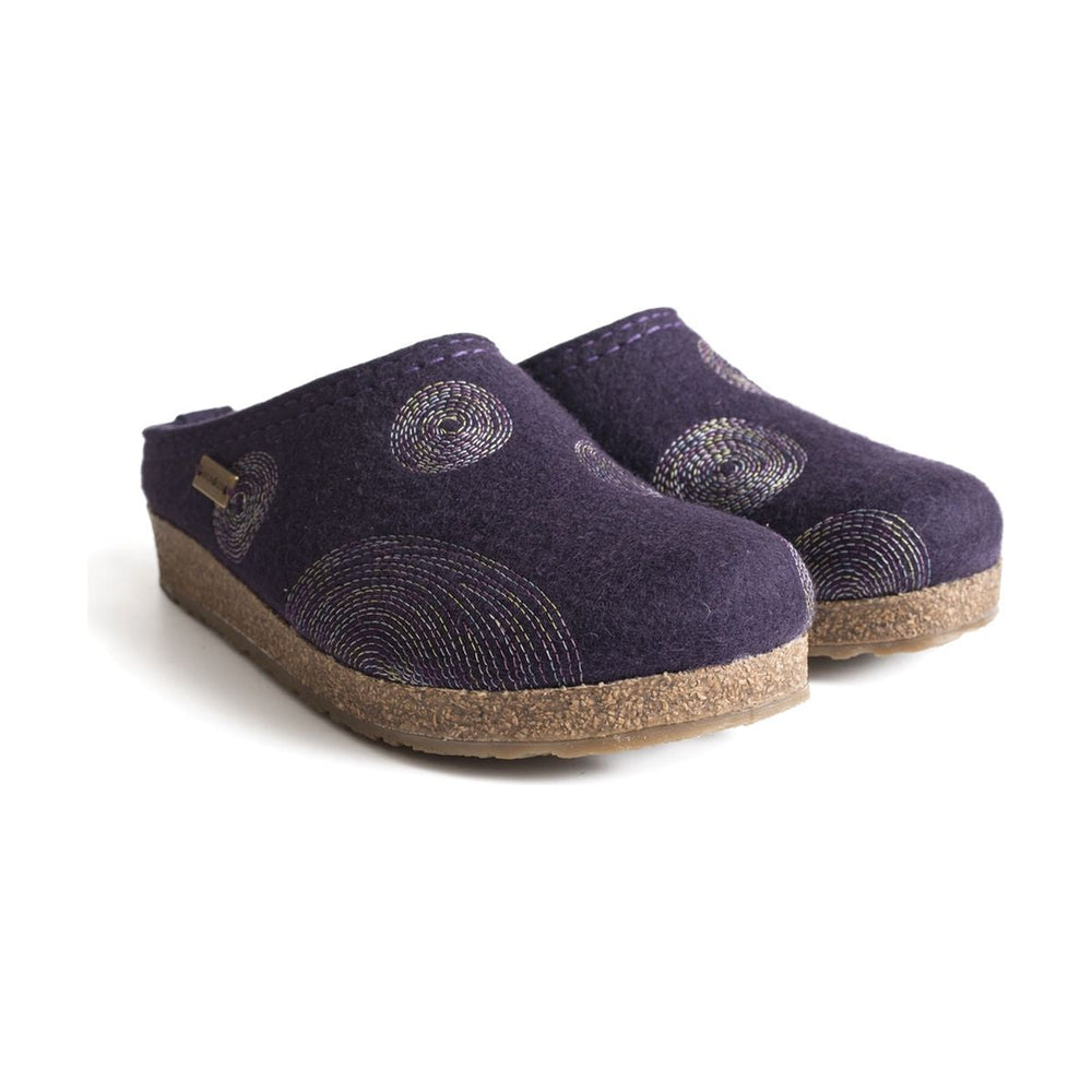 Haflinger Spirit Wool Unisex Clog in Eggplant