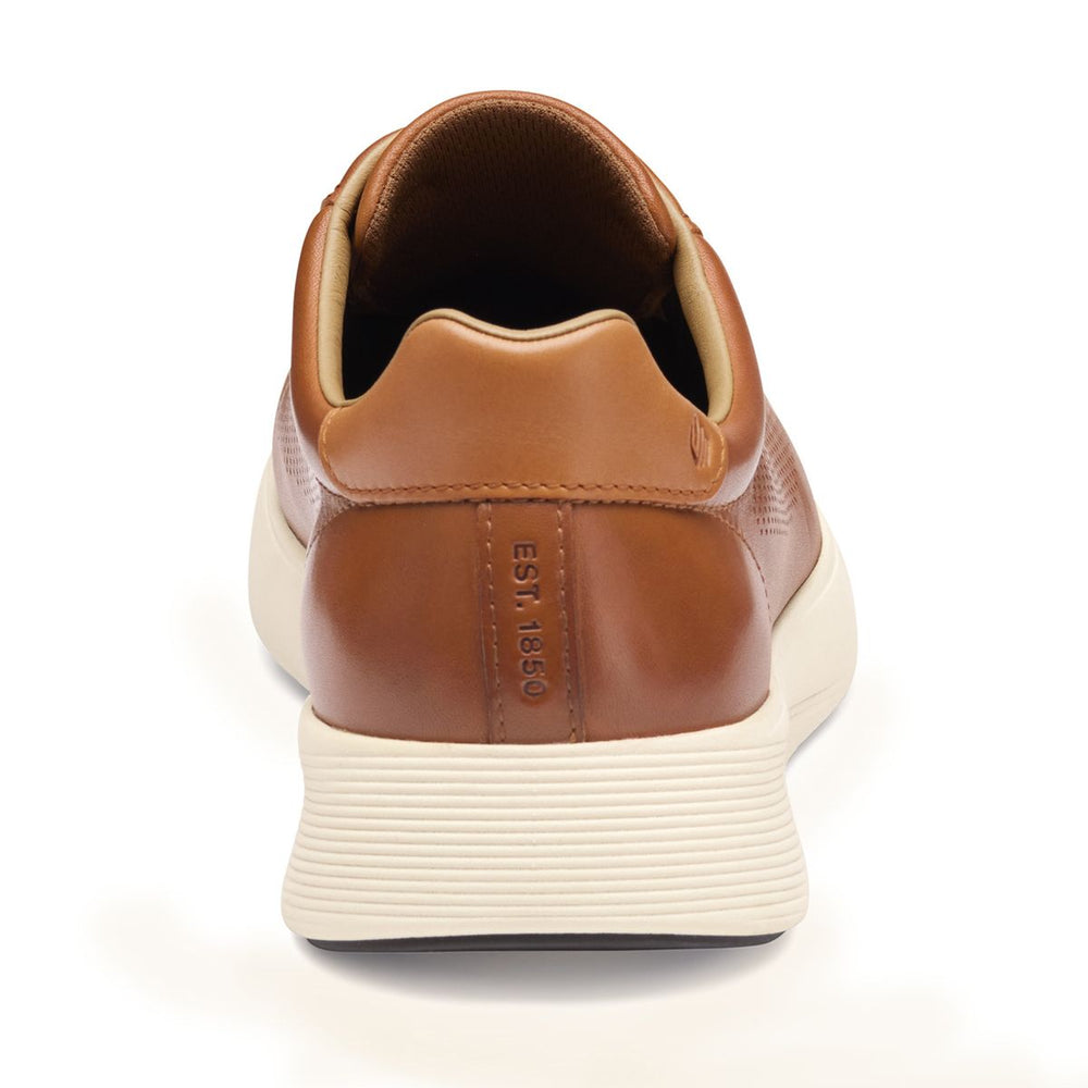 Johnston & Murphy Men's Ackerson Perfed Plain Toe Lace-Up Sneaker in Tan
