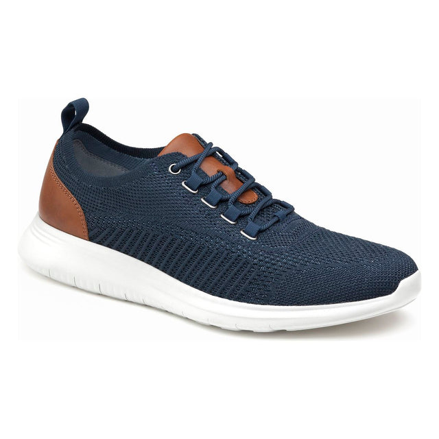 Johnston & Murphy Amherst knit Plain Toe Men's Lace-Up Sneaker in Navy
Lace free, Navy color, Breathable textile upper, White sole, Leather accents, comfortable, all day wear. Style #25-3439
