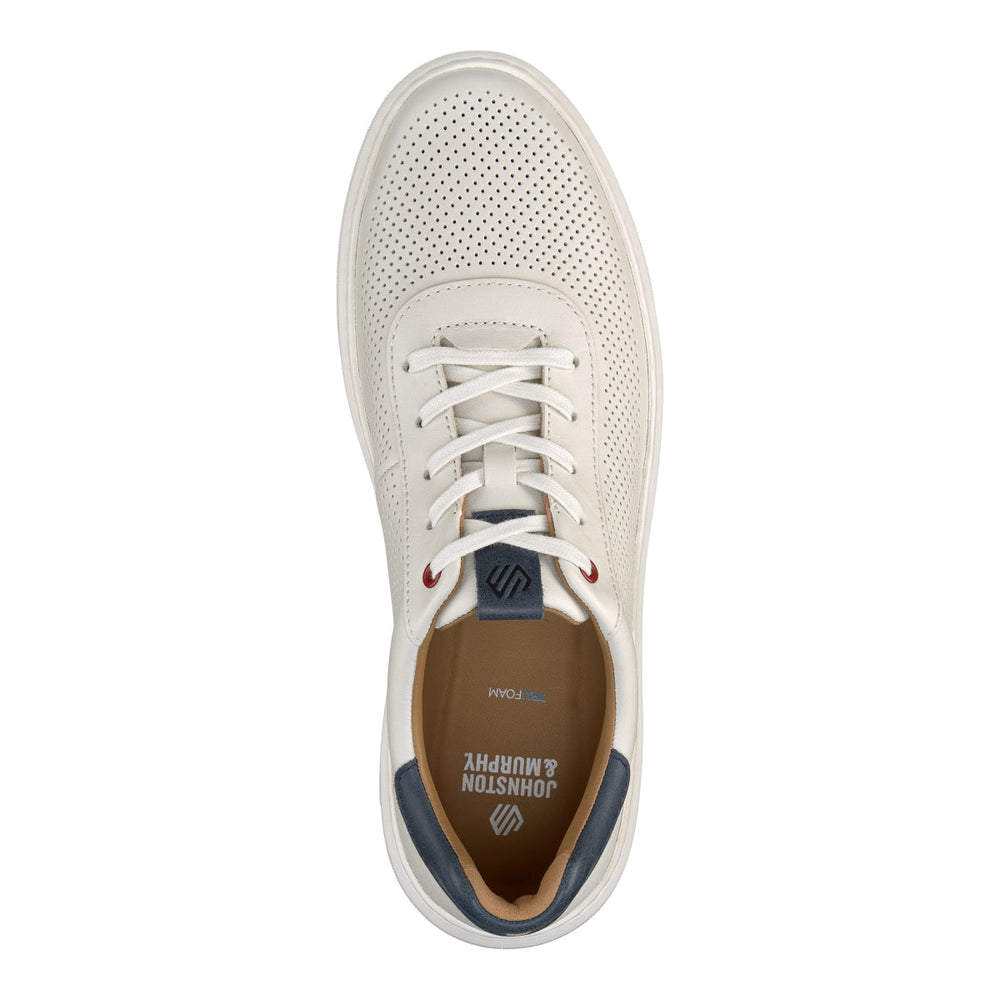 Johnston & Murphy Anders Perfed U-Throat Men's Sneaker in White