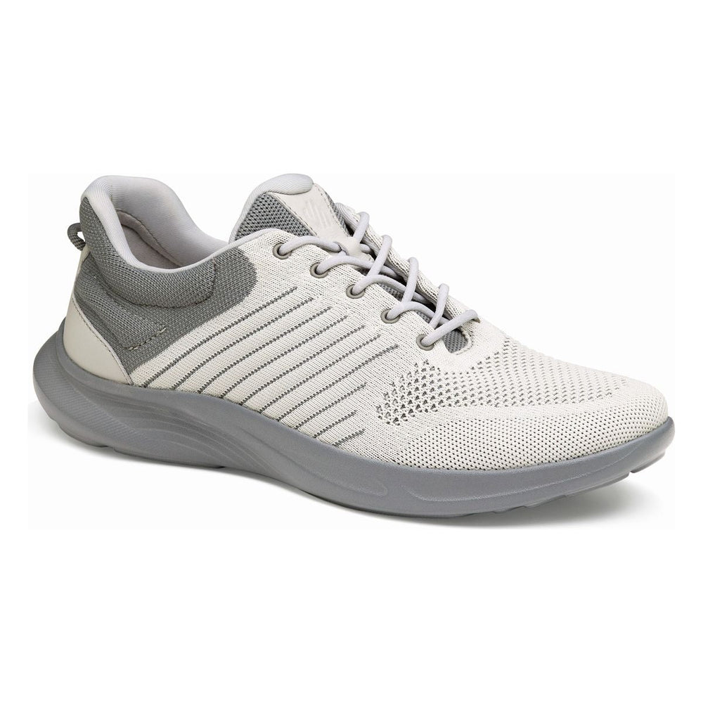 Johnston & Murphy Escape Knit Lace-Up Men's Sneaker in Grey. Knit running shoe, comfortable knit running shoe, casual running shoe, stretchy running shoe, comfortable, all day wear shoe. Style #25-9409