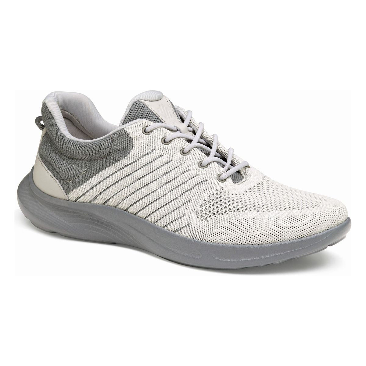 Johnston & Murphy Escape Knit Lace-Up Men's Sneaker in Grey. Knit running shoe, comfortable knit running shoe, casual running shoe, stretchy running shoe, comfortable, all day wear shoe. Style #25-9409