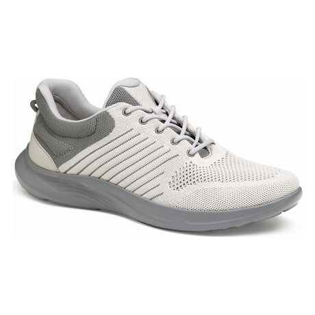 Johnston & Murphy Escape Knit Lace-Up Men's Sneaker in Grey. Knit running shoe, comfortable knit running shoe, casual running shoe, stretchy running shoe, comfortable, all day wear shoe. Style #25-9409