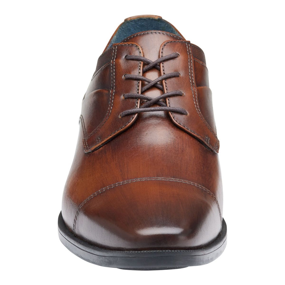 Johnston & Murphy Gibbons Cap Toe Men's Dress Shoe in Mahogany