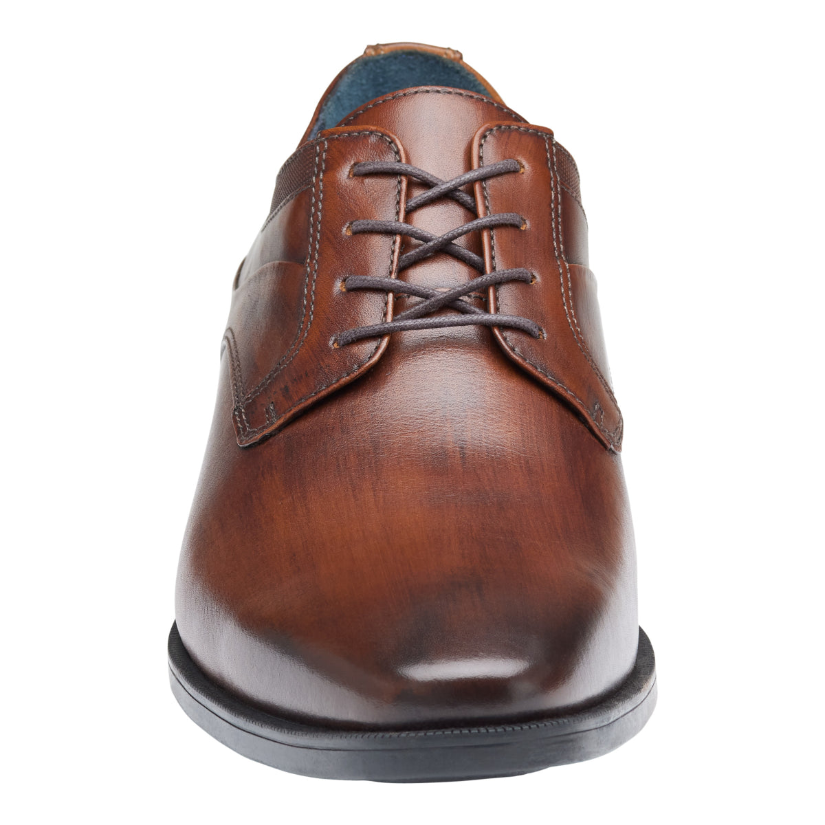 Johnston & Murphy Gibbons Plain Toe Men's Dress Shoe in Mahogany