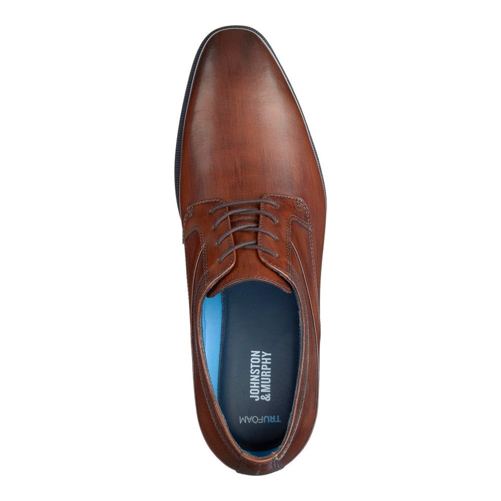 Johnston & Murphy Gibbons Plain Toe Men's Dress Shoe in Mahogany