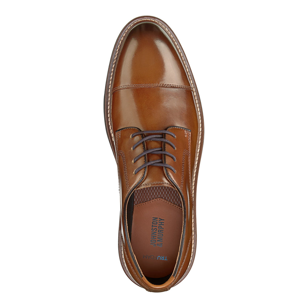 Johnston & Murphy Upton Cap Toe Men's Dress Shoe in Tan