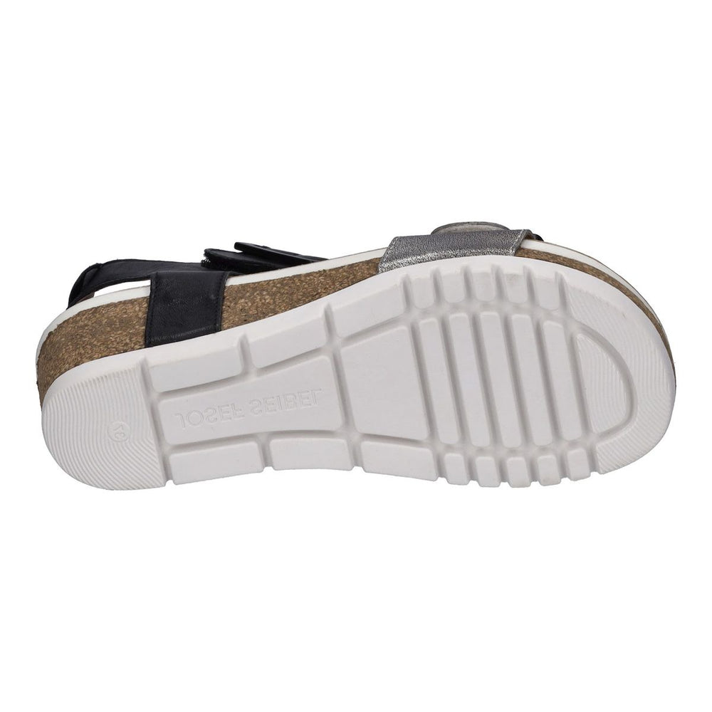 Josef Seibel Quinn 02 Women's Adjustable Wedge Sandal in Basalt Kombi