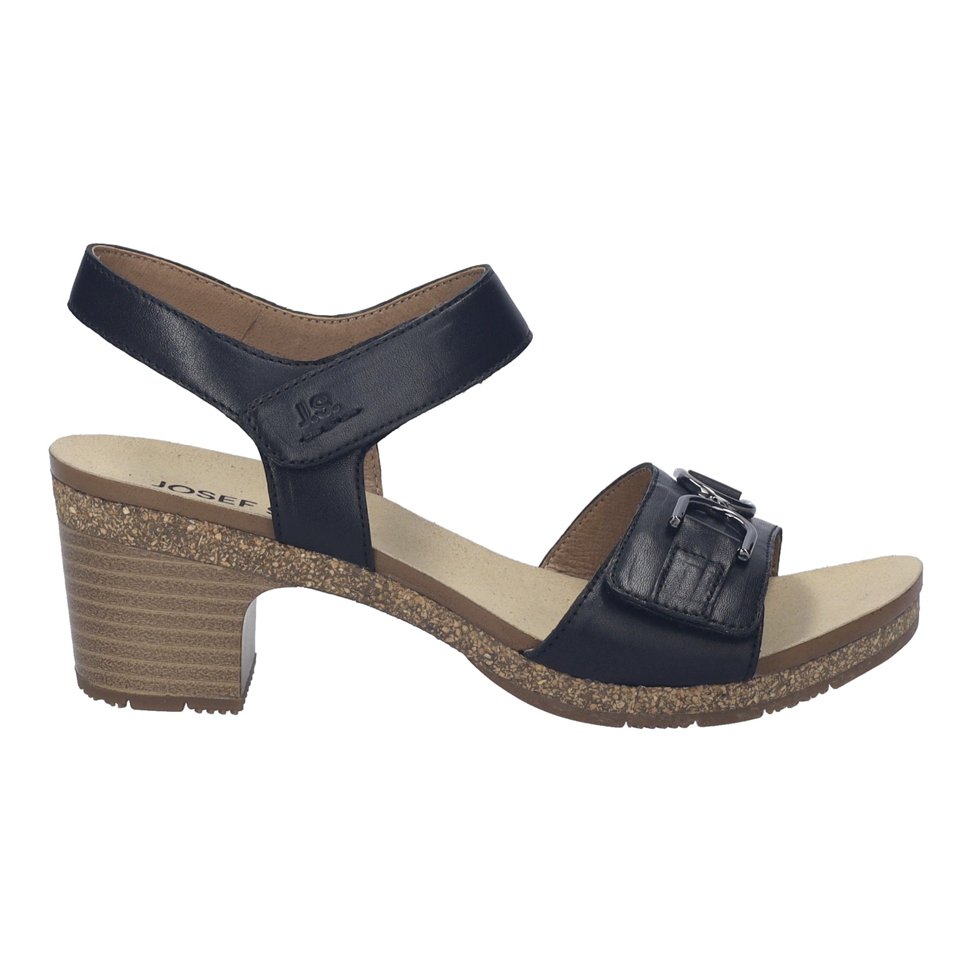 Josef Seibel Grace 05 Heeled Women's Adjustable Sandal in Black