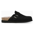 Mephisto Halina Clog in Black -  Comfortable, All-day wear, soft footbed, leather, classic look, walking shoe, easy on and off, sandal, clog, heel, Mephisto Halina clog, women’s black clogs, Soft-Air technology shoes, Mephisto comfort clogs Canada, velvet leather clogs. style HALI-62860.